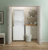 GE APPLIANCES GE Unitized Spacemaker(R) 3.8 cu. ft. Capacity Washer with Stainless Steel Basket and 5.9 cu. ft. Capacity Gas Dryer -  (GUD27GSSMWW)