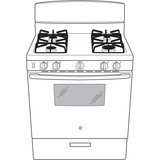 GE APPLIANCES GE(R) 30" Free-Standing Front Control Gas Range -  (JGBS10DEMWW)