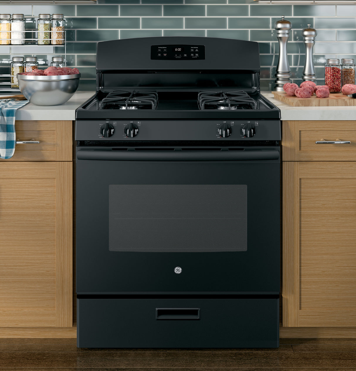 GE APPLIANCES GE(R) 30" Free-Standing Gas Range -  (JGBS60DEKBB)