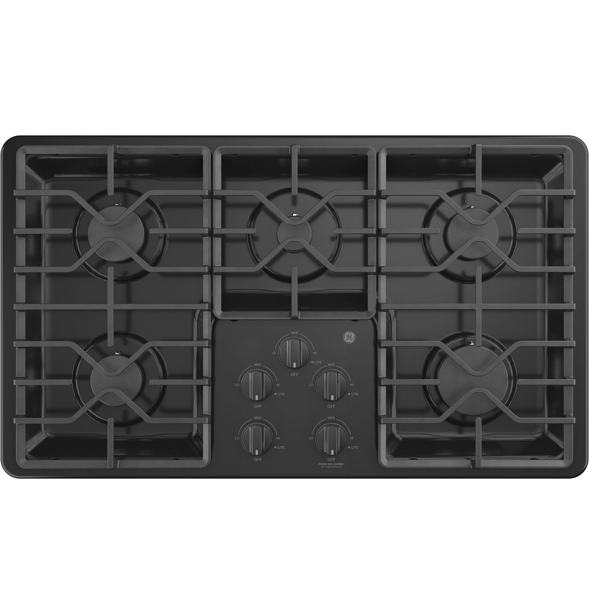 GE APPLIANCES GE(R) 36" Built-In Gas Cooktop with Dishwasher-Safe Grates -  (JGP3036DLBB)