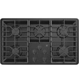 GE APPLIANCES GE(R) 36" Built-In Gas Cooktop with Dishwasher-Safe Grates -  (JGP3036DLBB)