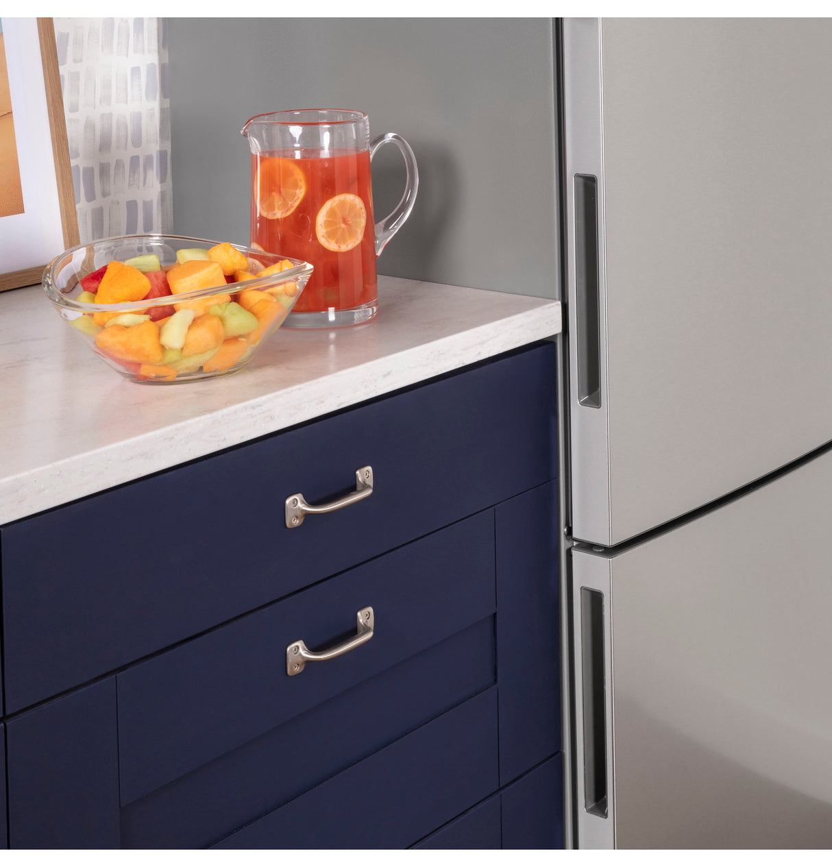 GE APPLIANCES GE(R) ENERGY STAR(R) 17.7 Cu. Ft. Counter-Depth Bottom-Freezer Refrigerator -  (GBE17HYRFS)