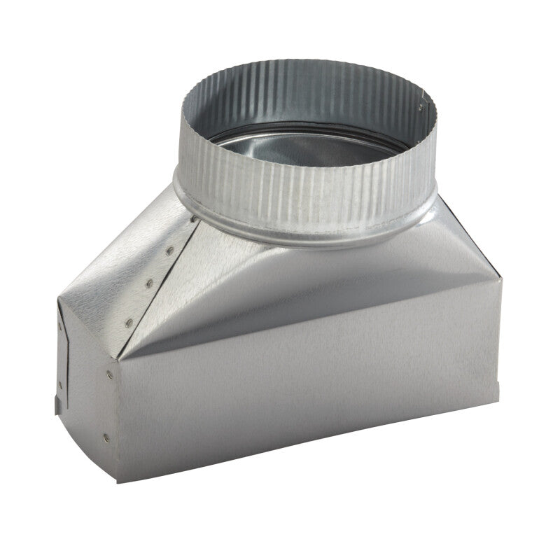 BEST RANGE HOODS 3-1/4 IN. X 10 IN. TO 7 IN. ROUND GALVANIZED STEEL SILVER DUCT TRANSITION -  (412H)