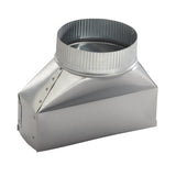 BEST RANGE HOODS 3-1/4 IN. X 10 IN. TO 7 IN. ROUND GALVANIZED STEEL SILVER DUCT TRANSITION -  (412H)