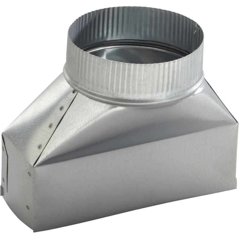 BEST RANGE HOODS 3-1/4 IN. X 10 IN. TO 7 IN. ROUND GALVANIZED STEEL SILVER DUCT TRANSITION -  (412H)