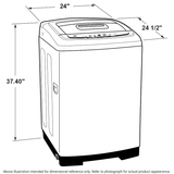 GE APPLIANCES GE(R) Space-Saving 2.8 cu. ft. Capacity Stationary Washer with Stainless Steel Basket -  (GNW128SSMWW)