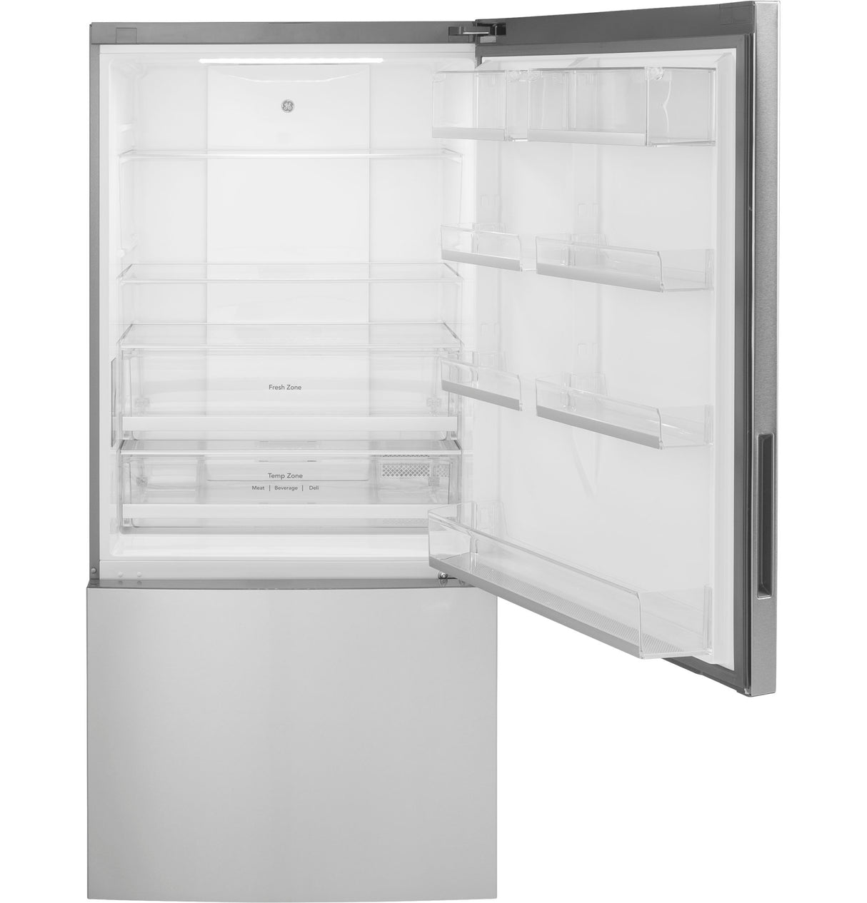 GE APPLIANCES GE(R) ENERGY STAR(R) 17.7 Cu. Ft. Counter-Depth Bottom-Freezer Refrigerator -  (GBE17HYRFS)