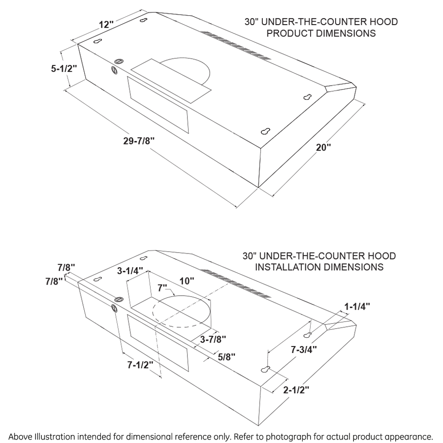 GE APPLIANCES GE(R) 30" Under The Cabinet Hood -  (JVX3300SJSS)