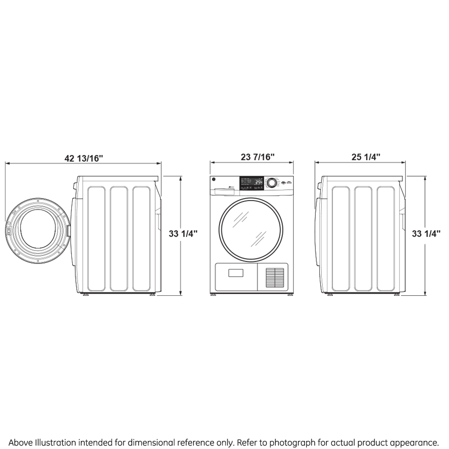 GE APPLIANCES GE(R) ENERGY STAR(R) 24" 4.1 Cu.Ft. Front Load Ventless Condenser Electric Dryer with Stainless Steel Basket -  (GFT14ESSMWW)