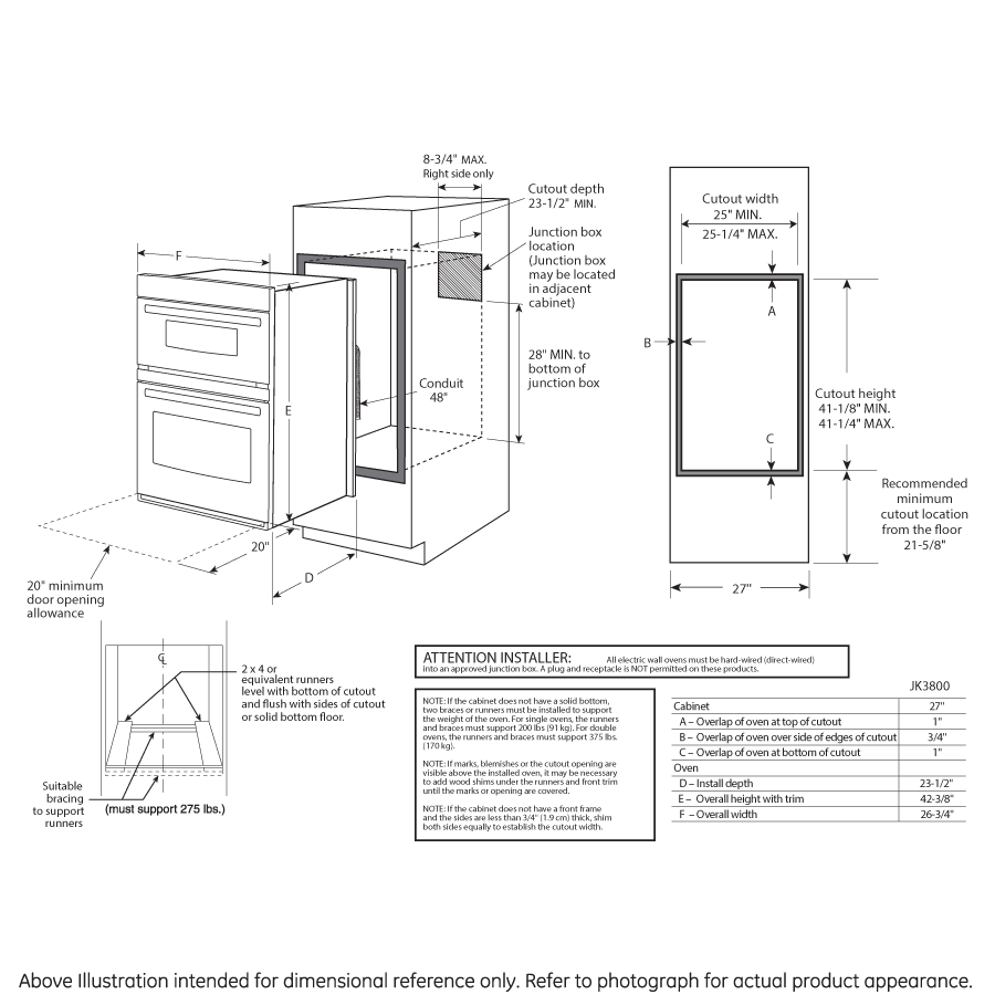 GE APPLIANCES GE(R) 27" Built-In Combination Microwave/Thermal Wall Oven -  (JK3800SHSS)