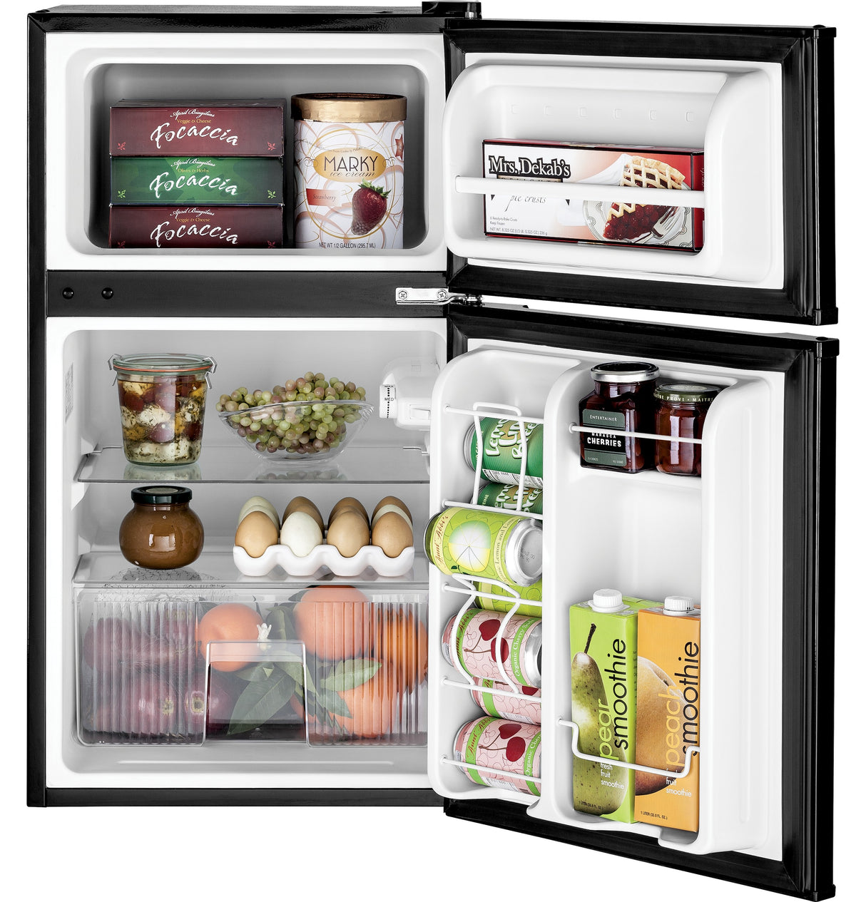 GE APPLIANCES GE(R) ENERGY STAR(R) Double-Door Compact Refrigerator -  (GDE03GGKBB)