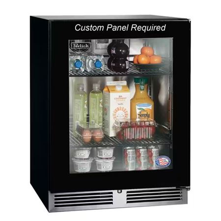 Perlick 24" ADA height compliant Indoor Refrigerator with fully integrated glass door, hinge left - Panel Ready (HA24RB44L)