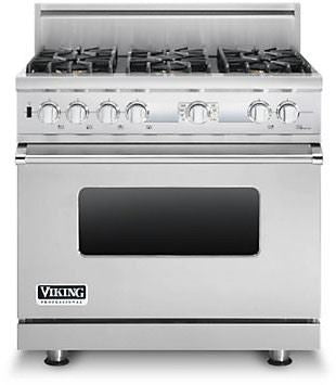 VIKING MONROVIA SHOWROOM DISPLAY 36" 5 Series Dual Fuel Electronic Control Range, Natural Gas -  (VDSC536T6BS)