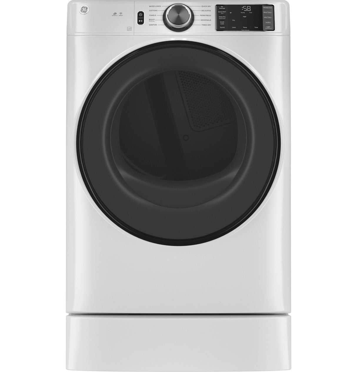 GE APPLIANCES GE(R) ENERGY STAR(R) 7.8 cu. ft. Capacity Smart Front Load Electric Dryer with Sanitize Cycle -  (GFD55ESSNWW)