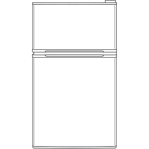 GE APPLIANCES GE(R) ENERGY STAR(R) Double-Door Compact Refrigerator -  (GDE03GGKBB)