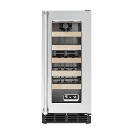 VIKING 15" Undercounter Wine Cellar, Clear Glass, Right Hinge/Left Handle -  (VWCI1150GRSS)