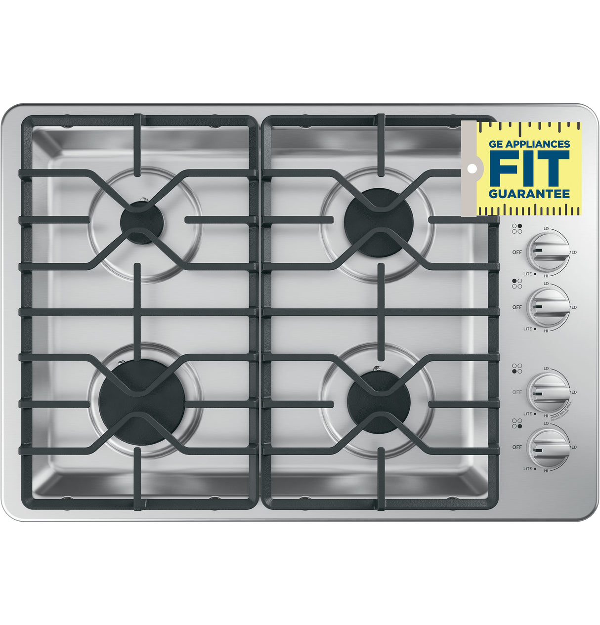 GE APPLIANCES GE(R) 30" Built-In Gas Cooktop with Dishwasher-Safe Grates -  (JGP3030SLSS)