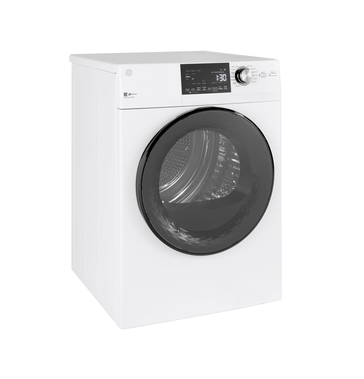 GE APPLIANCES GE(R) ENERGY STAR(R) 24" 4.3 Cu.Ft. Front Load Vented Electric Dryer with Stainless Steel Basket -  (GFD14ESSNWW)