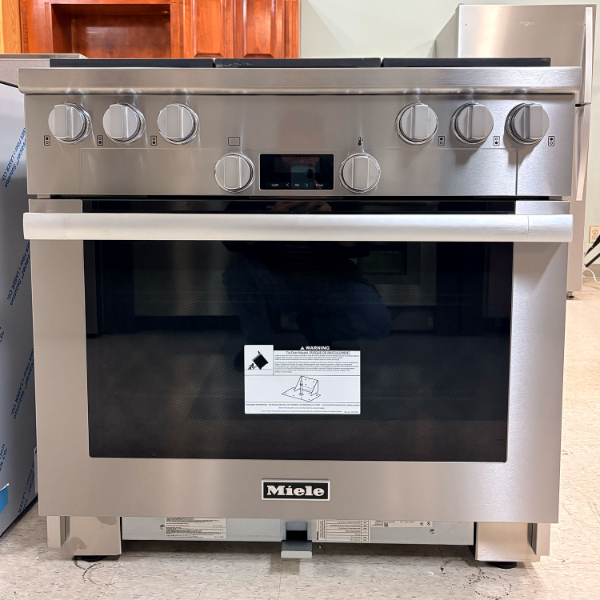MIELE  36 Inch Gas Range with 6 M Pro Dual Stacked Sealed Burners: Clean Touch Steel, Natural Gas - SS (HR11341GR)
