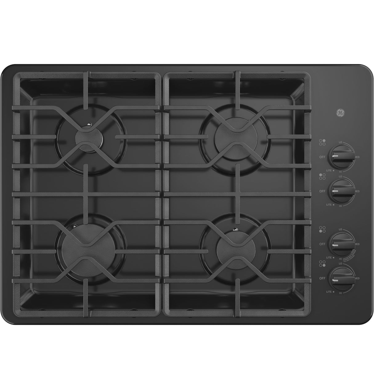 GE APPLIANCES GE(R) 30" Built-In Gas Cooktop with Dishwasher-Safe Grates -  (JGP3030DLBB)