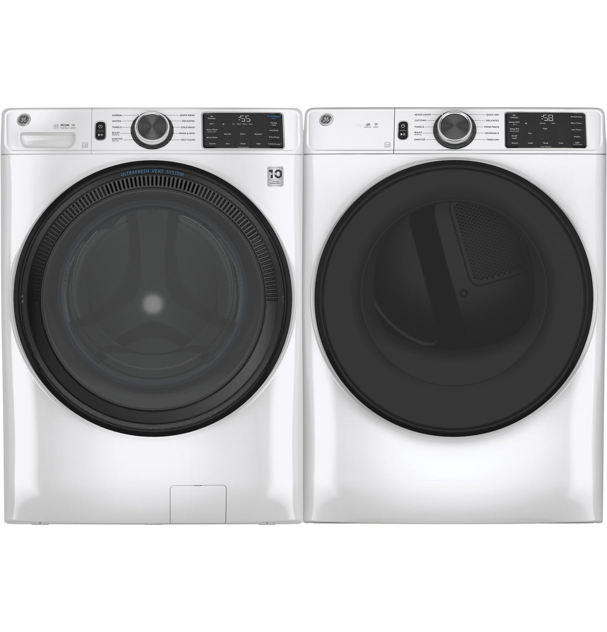 GE APPLIANCES GE(R) ENERGY STAR(R) 7.8 cu. ft. Capacity Smart Front Load Electric Dryer with Sanitize Cycle -  (GFD55ESSNWW)
