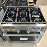 MIELE  36 Inch Gas Range with 6 M Pro Dual Stacked Sealed Burners: Clean Touch Steel, Natural Gas - SS (HR11341GR)