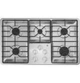 GE APPLIANCES GE(R) 36" Built-In Gas Cooktop with Dishwasher-Safe Grates -  (JGP3036SLSS)