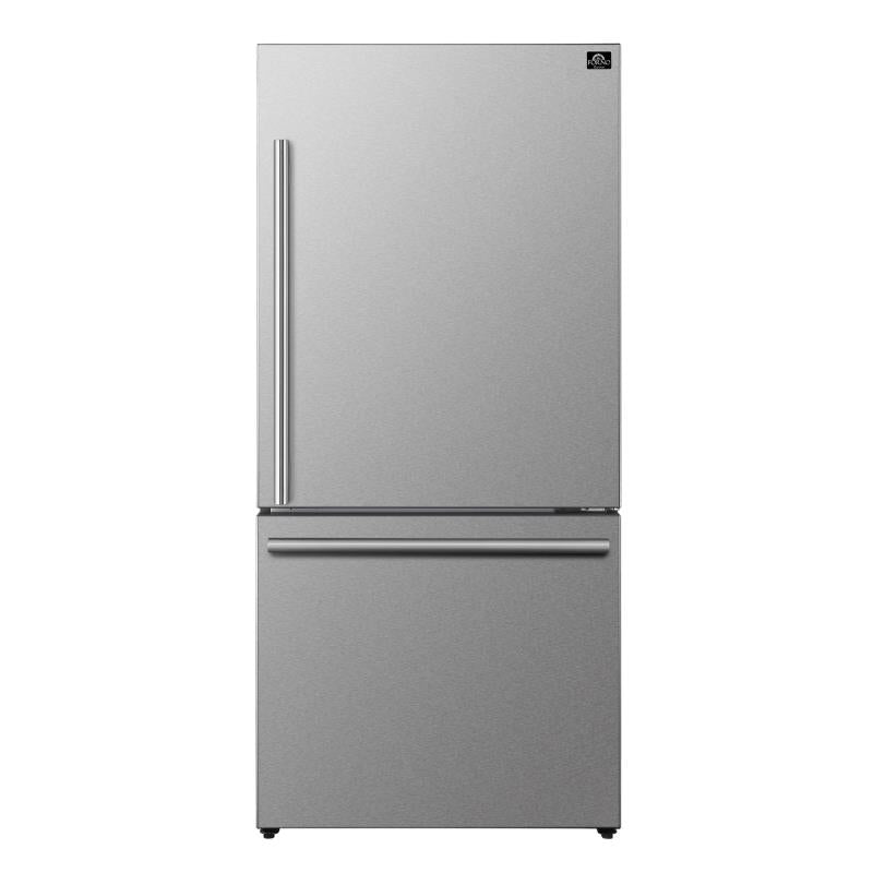FORNO 31″ Milano Espresso Bottom Freezer Right Swing Door Refrigerator in , 17.2 cu. ft. - Stainless (FFFFD178531S)