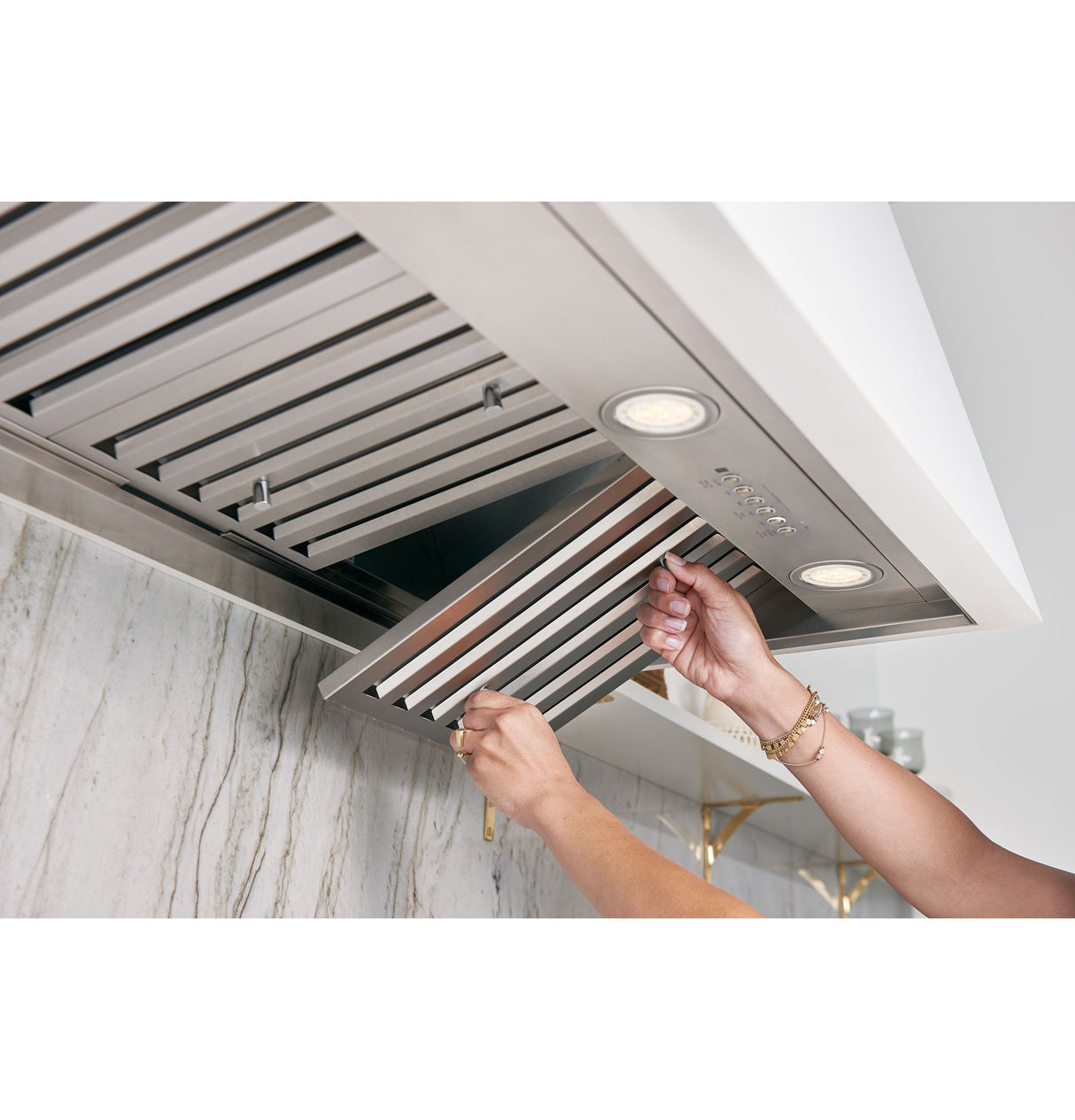 CAFE 36" Smart Designer Custom Insert w/ Dimmable LED Lighting -  (UVC9360SLSS)