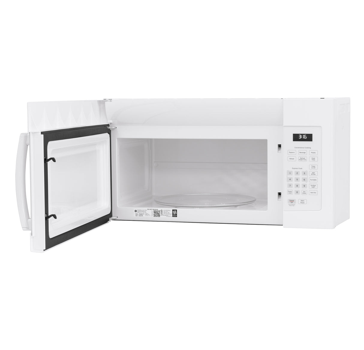 GE APPLIANCES GE(R) 1.6 Cu. Ft. Over-the-Range Microwave Oven -  (JVM3160DFWW)