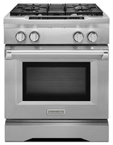 KITCHENAID  30'' 4-Burner Dual Fuel Freestanding Range, Commercial-Style Stainless Steel - Other (KDRS407VSS)