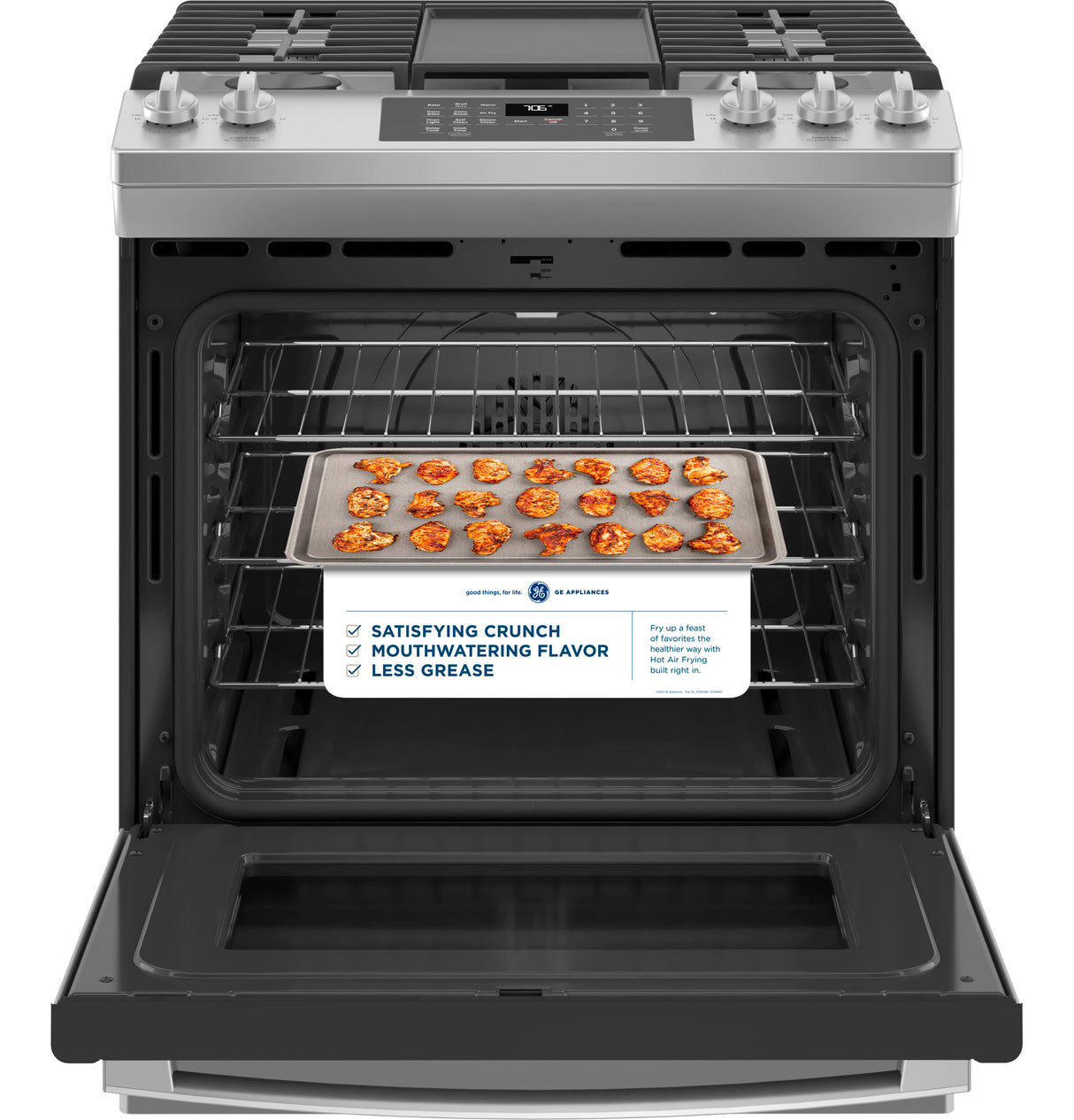 GE GE® 30" Slide-In Front-Control Convection Gas Range with No Preheat Air Fry -  (JGS760SPSS)
