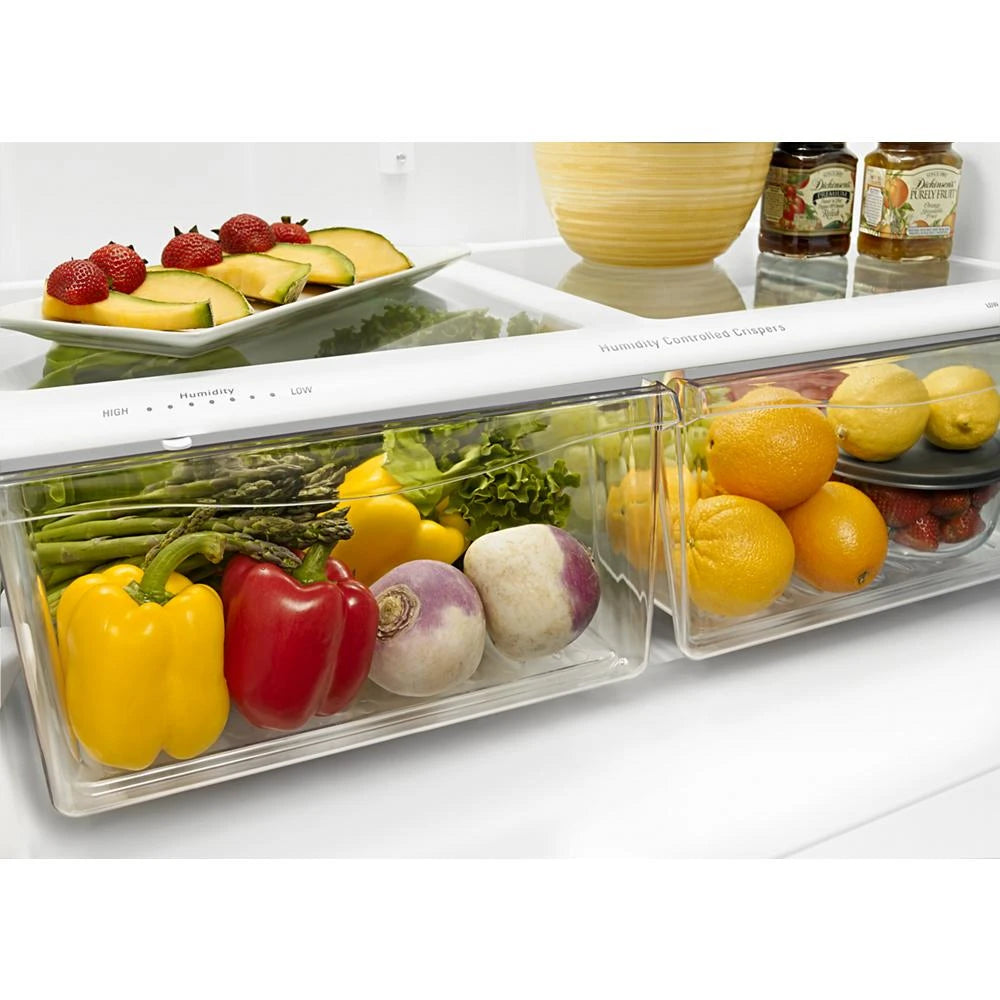 AMANA  33-inch Wide Bottom-Freezer Refrigerator with EasyFreezer™ Pull-Out Drawer - 22 cu. ft. Capacity - Stainless Steel (ABB2224BRM)