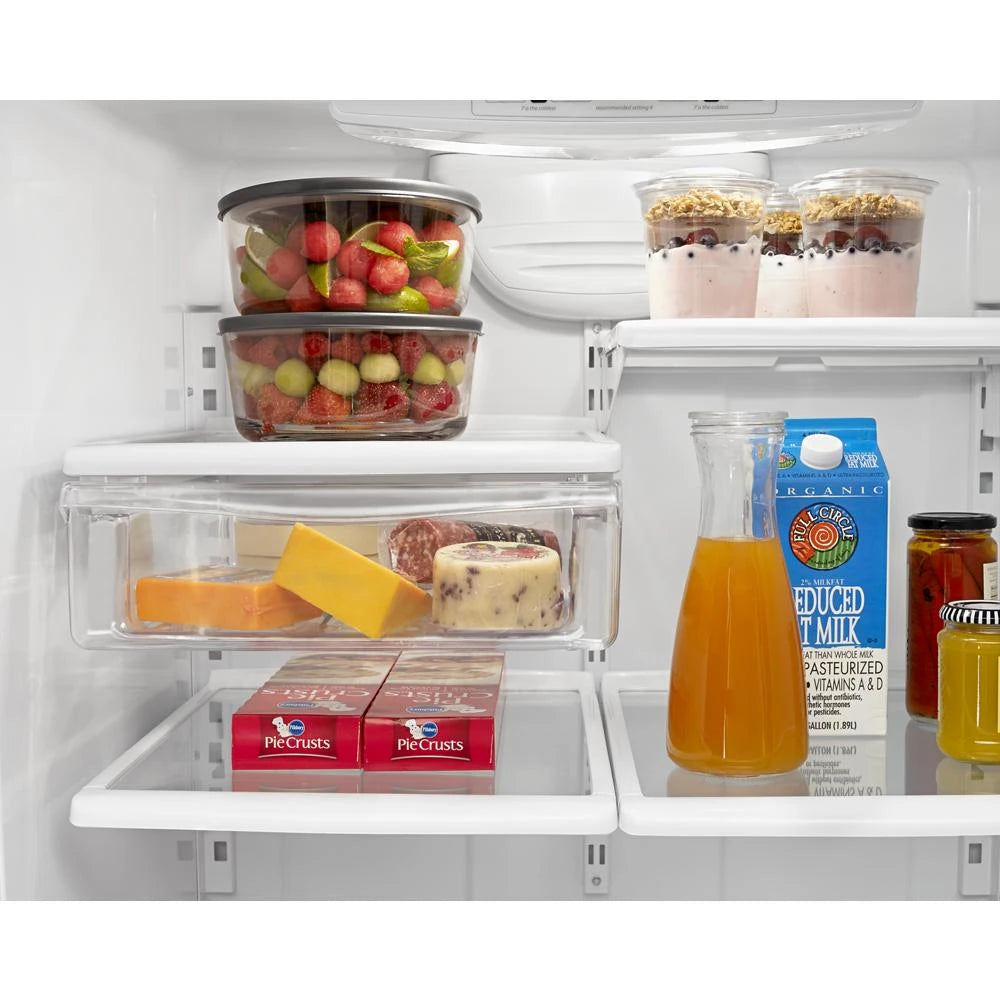 AMANA  33-inch Wide Bottom-Freezer Refrigerator with EasyFreezer™ Pull-Out Drawer - 22 cu. ft. Capacity - Stainless Steel (ABB2224BRM)