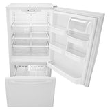 AMANA  33-inch Wide Bottom-Freezer Refrigerator with EasyFreezer™ Pull-Out Drawer - 22 cu. ft. Capacity - White-on-White (ABB2224BRW)