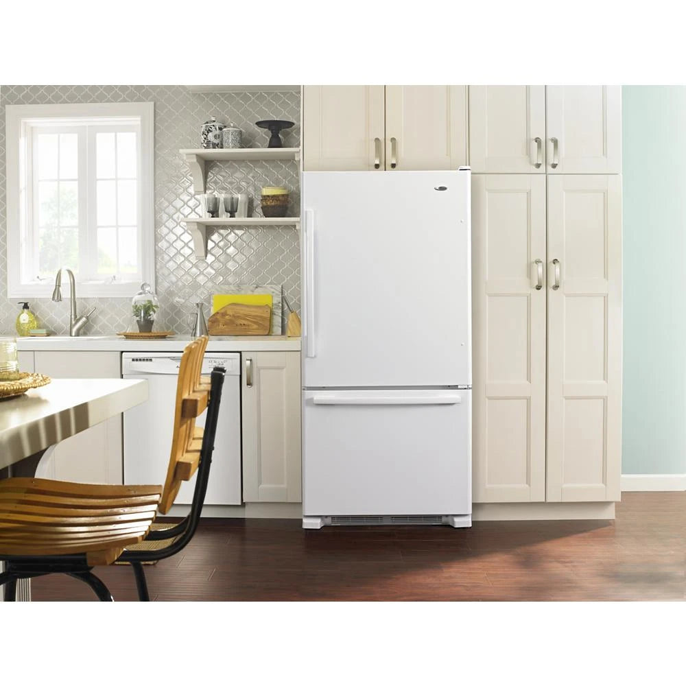 AMANA  33-inch Wide Bottom-freezer Refrigerator With Easyfreezer™ Pull-out Drawer - 22 Cu. Ft. Capacity - White-on-White (ABB2224BRW)