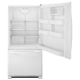 AMANA  33-inch Wide Bottom-Freezer Refrigerator with EasyFreezer™ Pull-Out Drawer - 22 cu. ft. Capacity - White-on-White (ABB2224BRW)