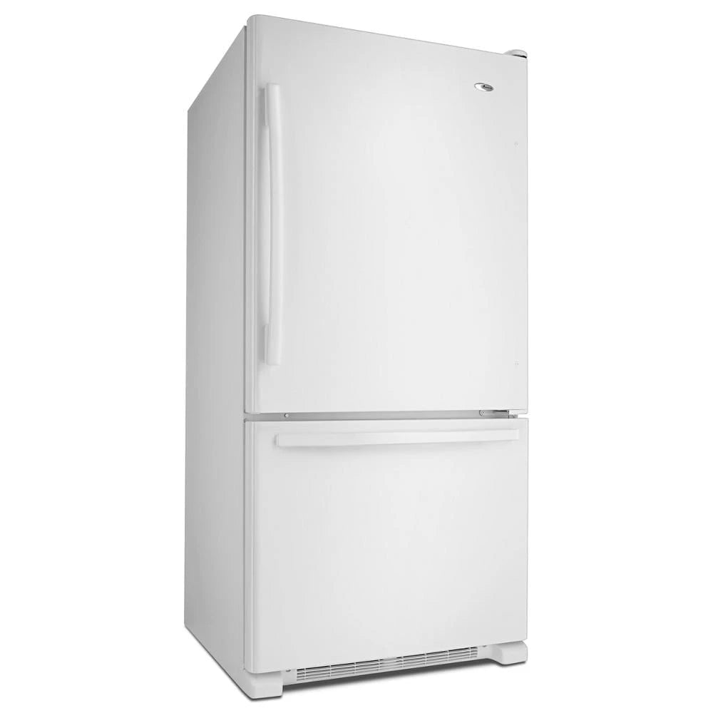 AMANA  33-inch Wide Bottom-Freezer Refrigerator with EasyFreezer™ Pull-Out Drawer - 22 cu. ft. Capacity - White-on-White (ABB2224BRW)