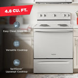 AMANA  30-inch Electric Range with Easy-Clean Glass Door - White (ACR4203MNW)