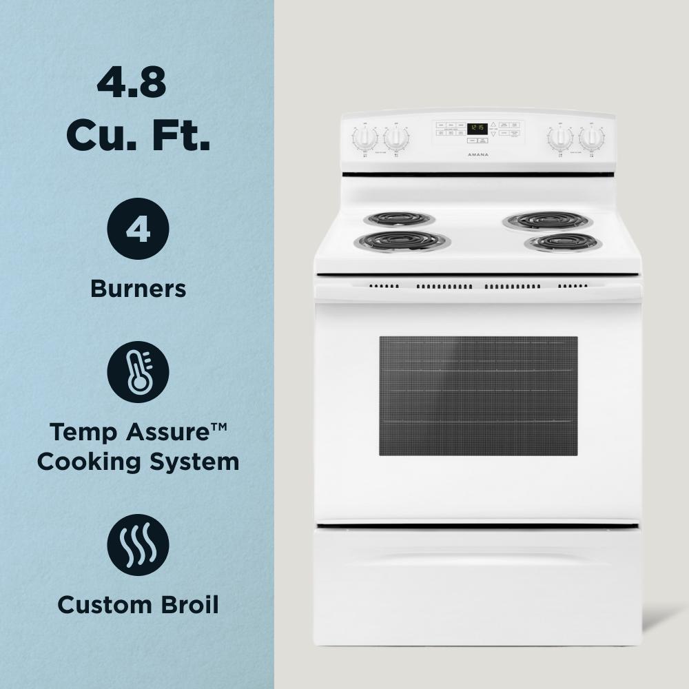 AMANA  30-inch Electric Range with Bake Assist Temps - White (ACR4303MFW)