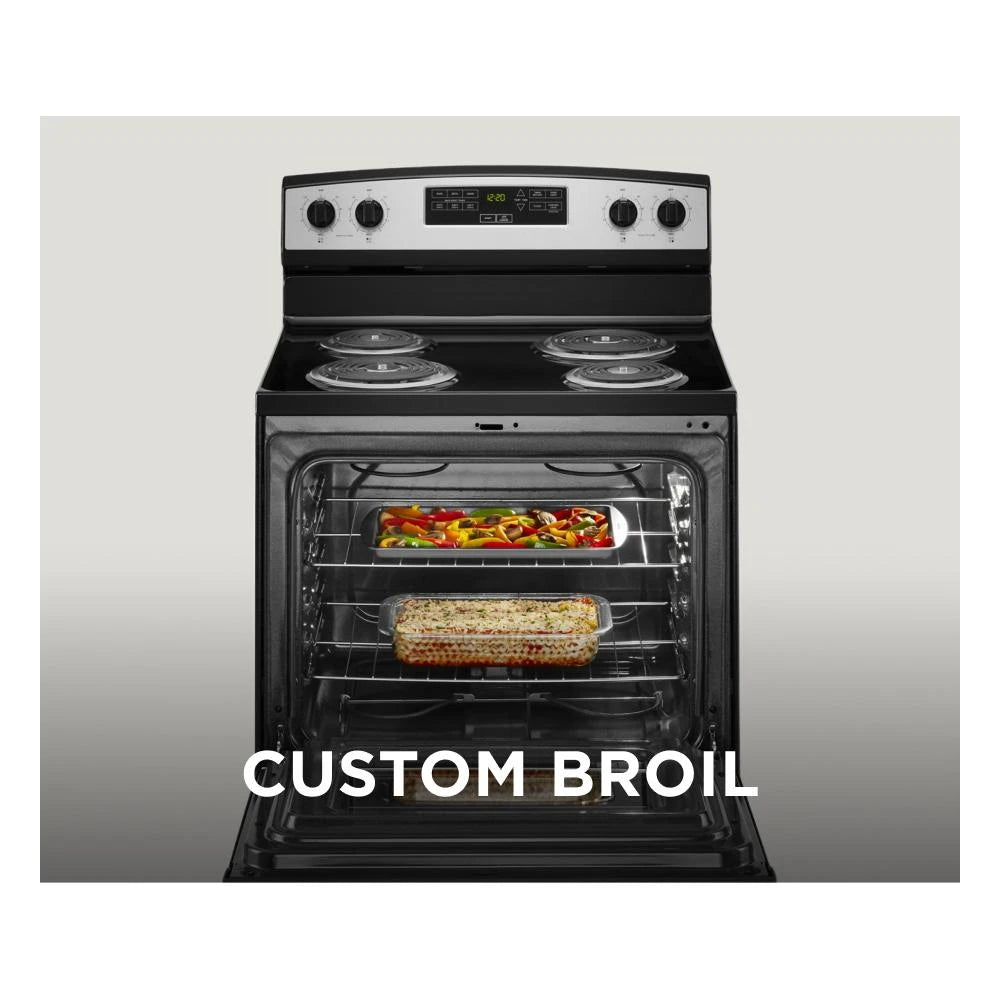 AMANA  30-inch Electric Range with Bake Assist Temps - Stainless Steel (ACR4303MMS)