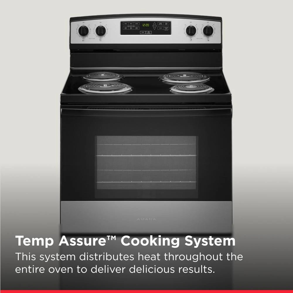 AMANA  30-inch Electric Range with Bake Assist Temps - Stainless Steel (ACR4303MMS)