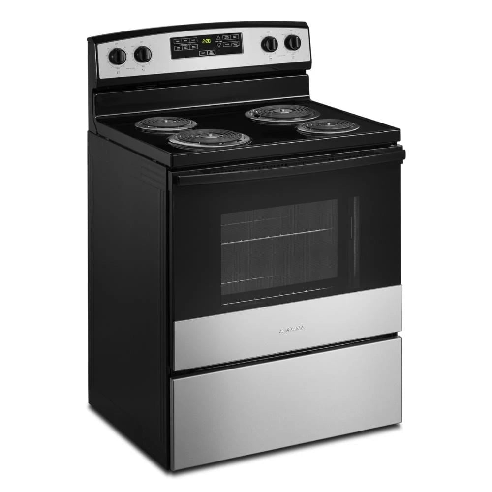AMANA  30-inch Electric Range with Bake Assist Temps - Stainless Steel (ACR4303MMS)