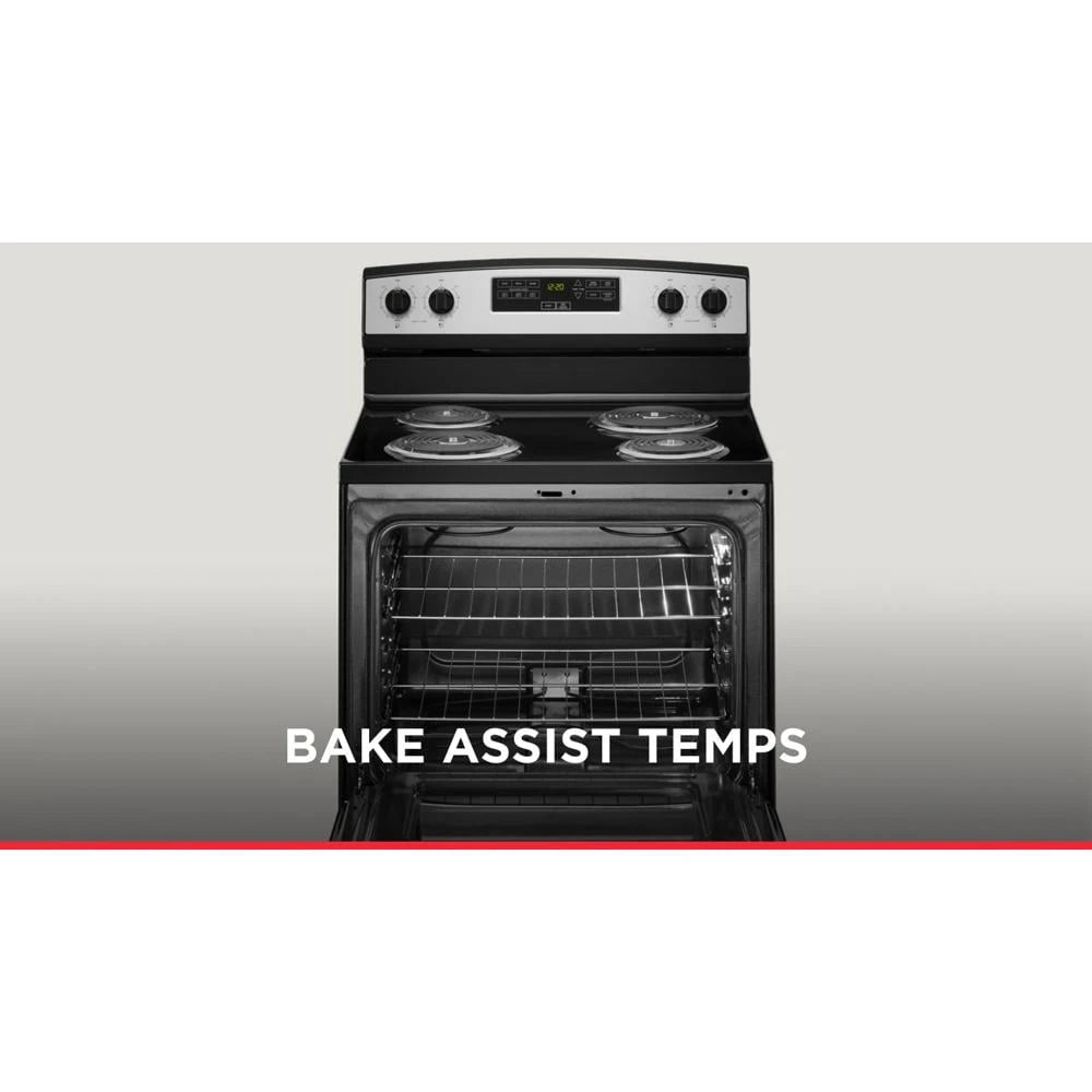 AMANA  30-inch Electric Range with Bake Assist Temps - Stainless Steel (ACR4303MMS)