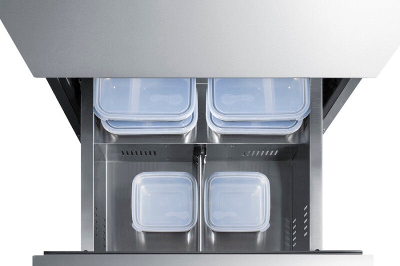 SUMMIT  24" Wide 2-Drawer All-Freezer, ADA Compliant - Stainless Steel (ADFD2D24)