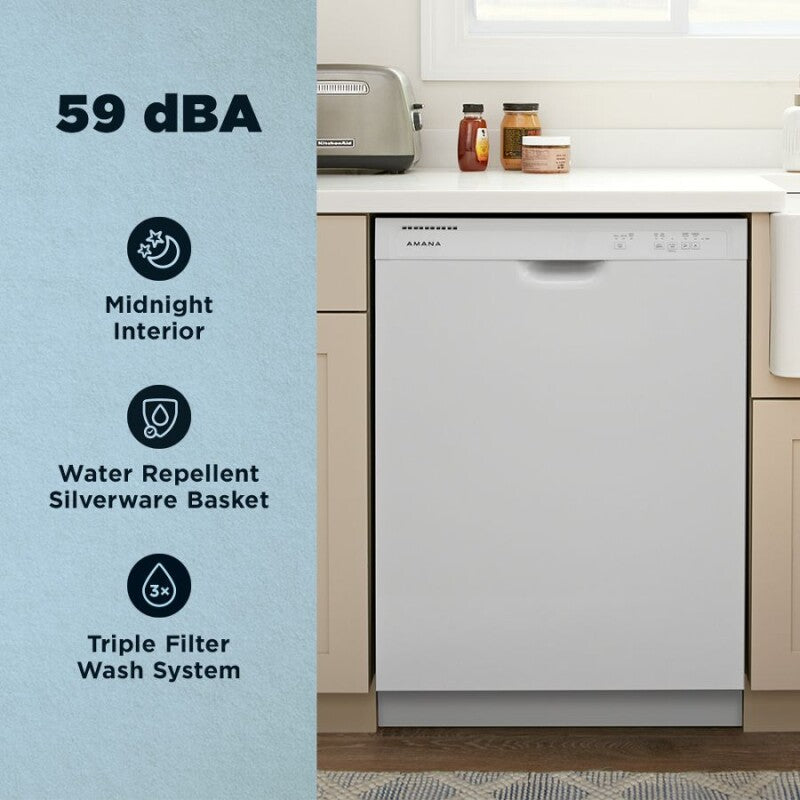 WHIRLPOOL Amana® Dishwasher with Midnight Interior - White (ADFS2524RW)