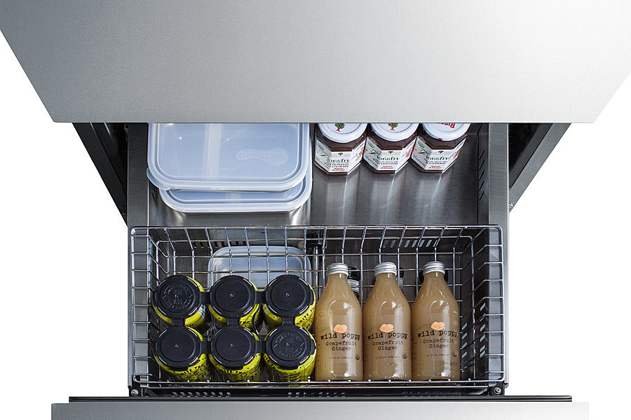 SUMMIT  24" Wide 2-Drawer All-Refrigerator, ADA Compliant - Stainless Steel (ADRD24)