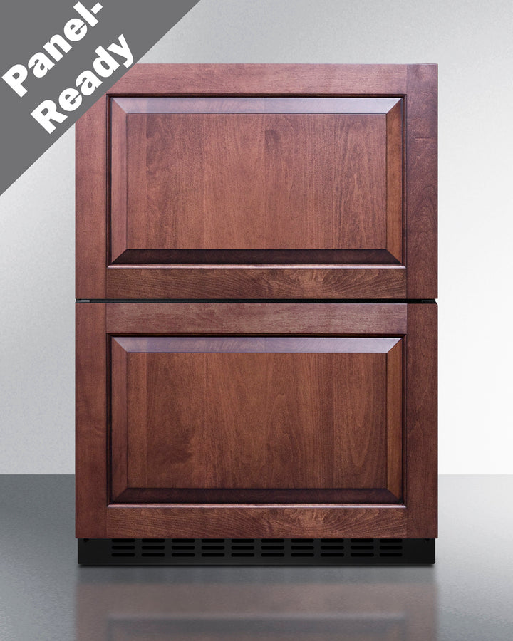 Summit  24" Wide 2-Drawer All-Refrigerator, ADA Compliant (Panels Not Included) - Black (ADRD241PNR)