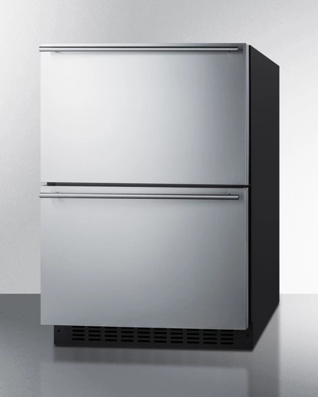Summit  24" Wide 2-Drawer All-Refrigerator, ADA Compliant (Panels Not Included) - Black (ADRD241PNR)