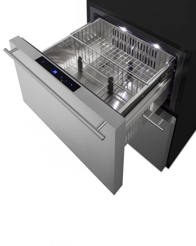 Summit  24" Wide 2-Drawer All-Refrigerator, ADA Compliant (Panels Not Included) - Black (ADRD241PNR)